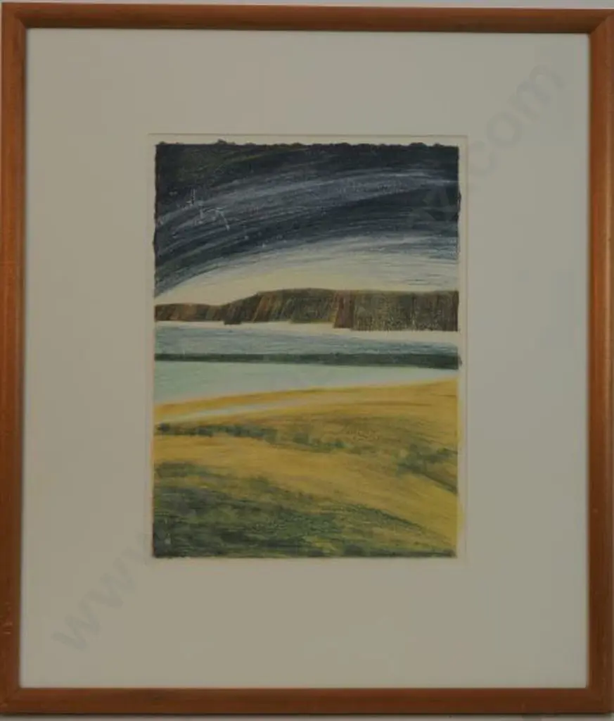 UNKNOWN artist - Headlands with Sea & Fields (Abstract) Image 1++