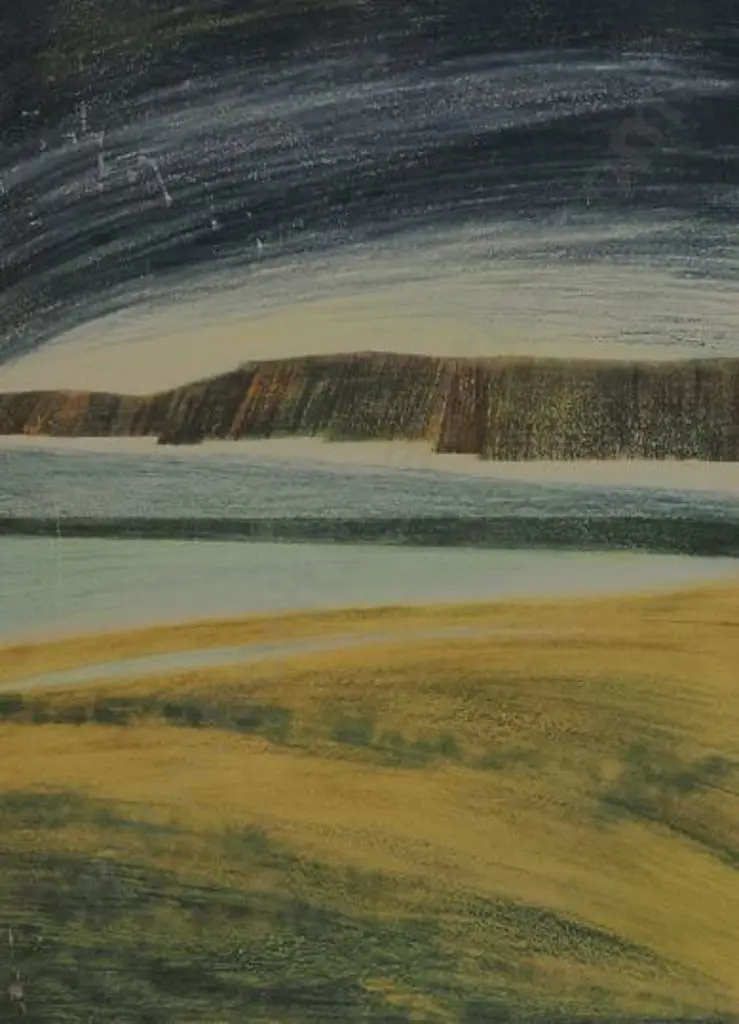 UNKNOWN artist - Headlands with Sea & Fields (Abstract) Image 1++