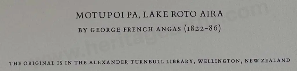 ANGAS, George French (1822-1886) - Motupoi Pa, Lake Rotoaira Image 1++