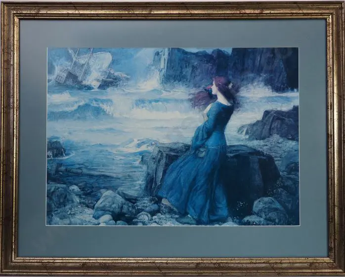 UNKNOWN - Lady in Blue Gazing at Sinking Ship Image 1++