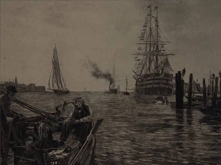 HEMY, Charles Napier (After) - Portsmouth Harbour Image 1++