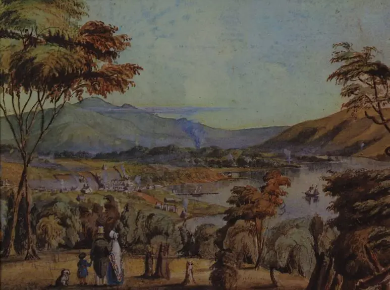 ABBOTT, Edward Immyns (1822-1849) - Dunedin from Little Paisley - 1849 Image 1++
