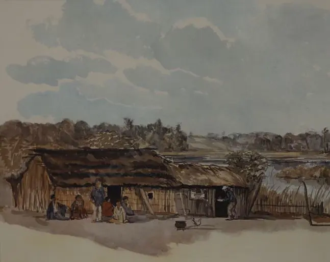 BARRAUD, Charles Decimus (1822-1897) - On Lake Papaitonga, Horowhenua Image 1++