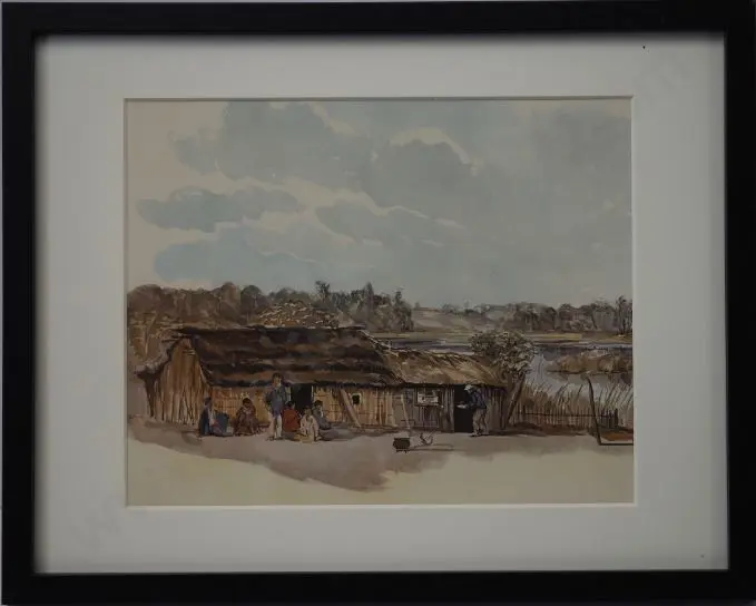 BARRAUD, Charles Decimus (1822-1897) - On Lake Papaitonga, Horowhenua Image 1++