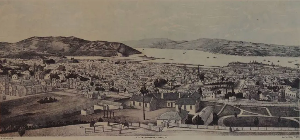 BURTON Bros (Active 1880s-1890s) - Original Litho of Dunedin 1889 from - New Zealand Illustrated Image 1++