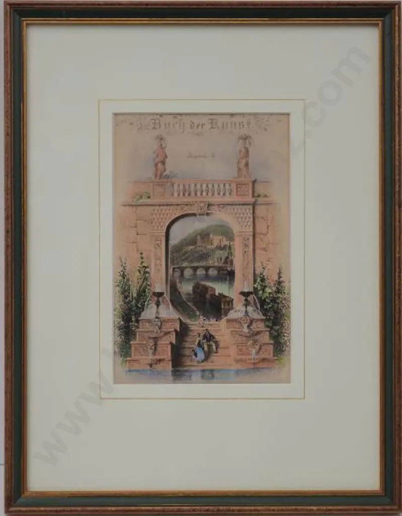 UNKNOWN artist - Couple on Steps by River Image 1++