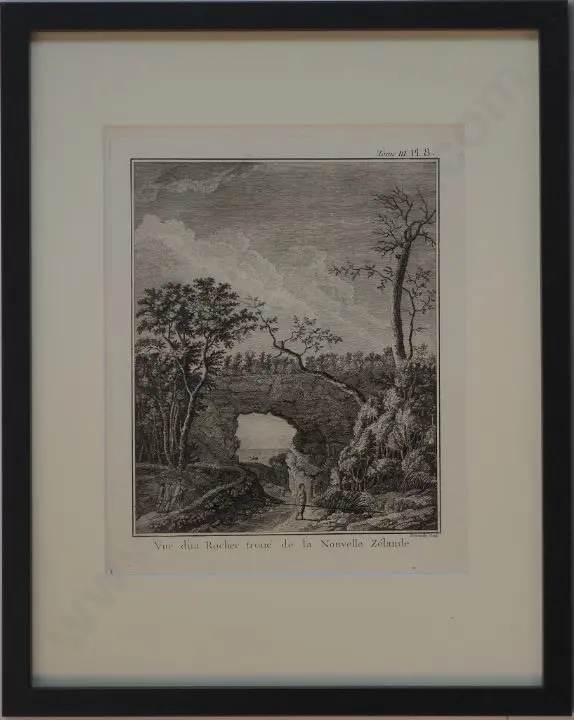 SPORING, Herman Diedrich (1730 - 1771) - Vue d'un Rocher troue de la Nouvelle Zelande (View of a Rock Hole in New Zealand), 1784 Image 1++