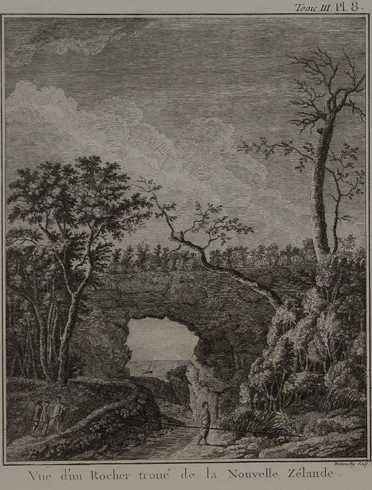 SPORING, Herman Diedrich (1730 - 1771) - Vue d'un Rocher troue de la Nouvelle Zelande (View of a Rock Hole in New Zealand), 1784 Image 1++
