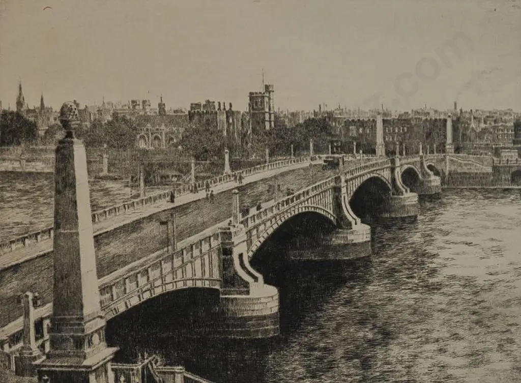 SIMES, A. (1887-1966) - New Lambeth Bridge, London Image 1++