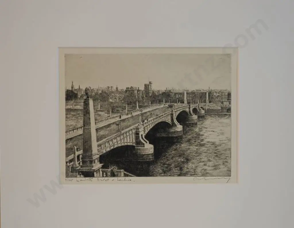SIMES, A. (1887-1966) - New Lambeth Bridge, London Image 1++