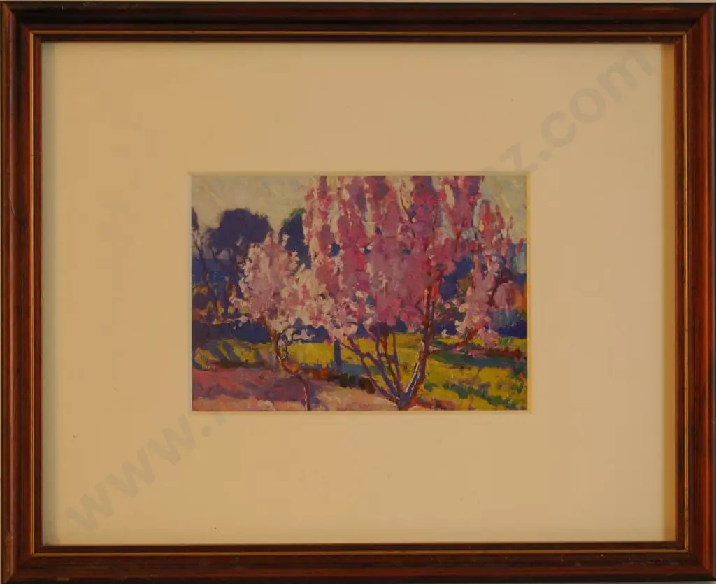 THOMPSON, Sydney Lough (1877-1973) - Peach Blossoms, Near Nice Image 1++