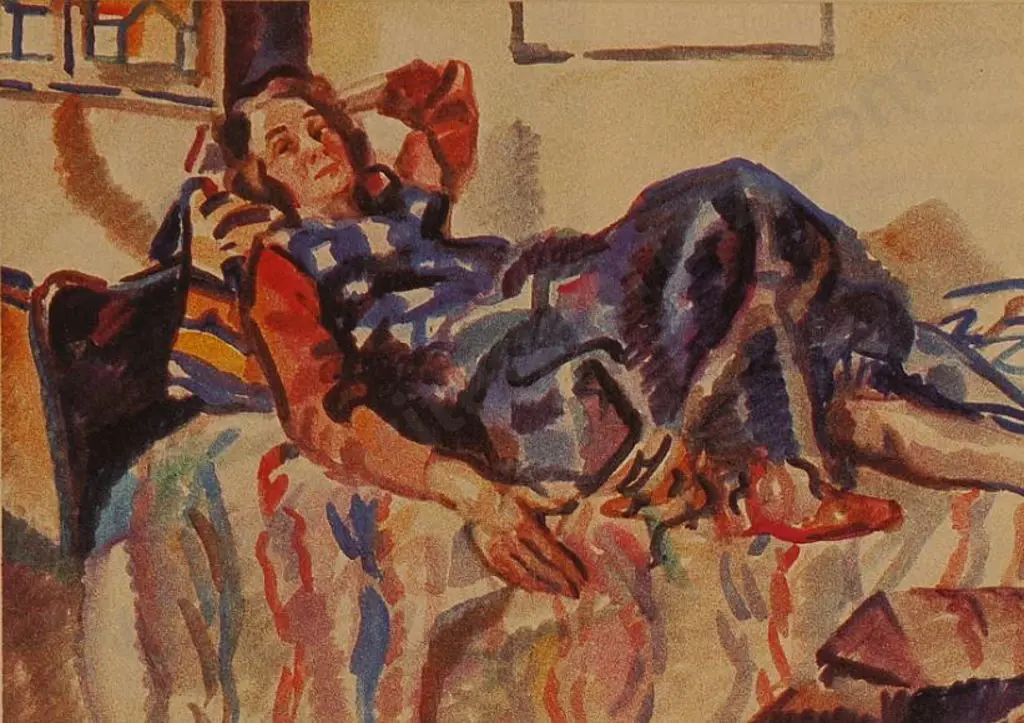 McCRACKEN, Francis (1879-1959) - Kitty (The Artist's Wife) Reclining Image 1++