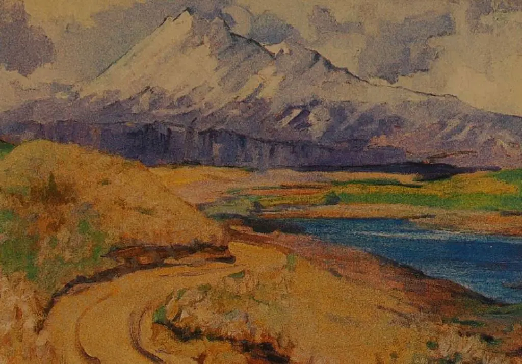 COLLIER, Edith (1885-1964) - Gathering Clouds, Mount Ruapehu c. 1930-1940 Image 1++