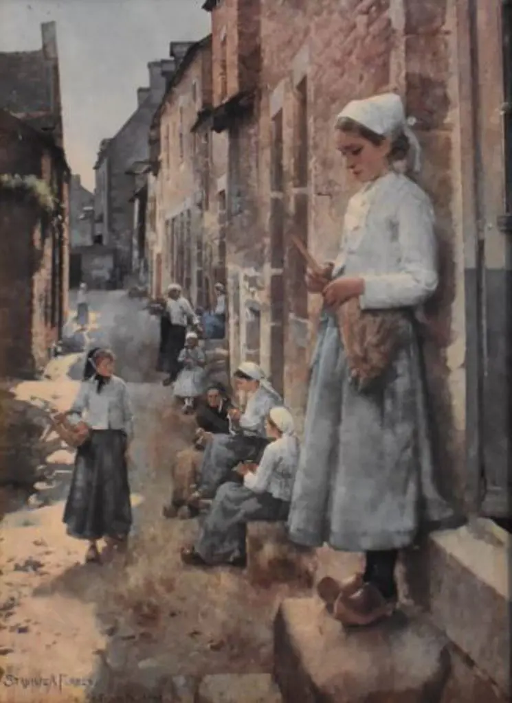 FORBES, Stanhope (1857-1947) - A Street in Brittany Image 1++