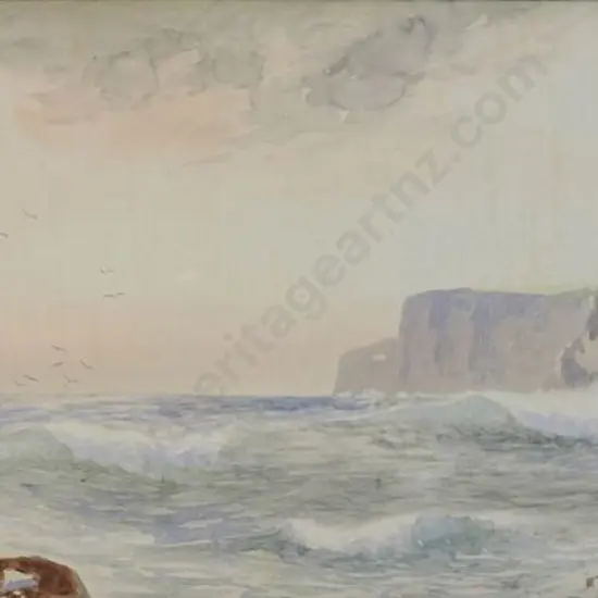 COLE, Herbert R. (1890-1962) - Sea Scape with Cliffs