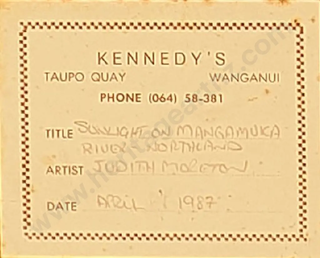 MORETON, Judith (1940-) - Sunlight on Tangamuku, 1987 Image 1++