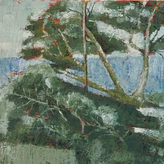 P.N.M. - Seascape with Pohutukawa Tree, 1996