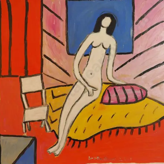 FELTHAM, Lee (-2023) - Naked Lady Sitting on Couch, 2019