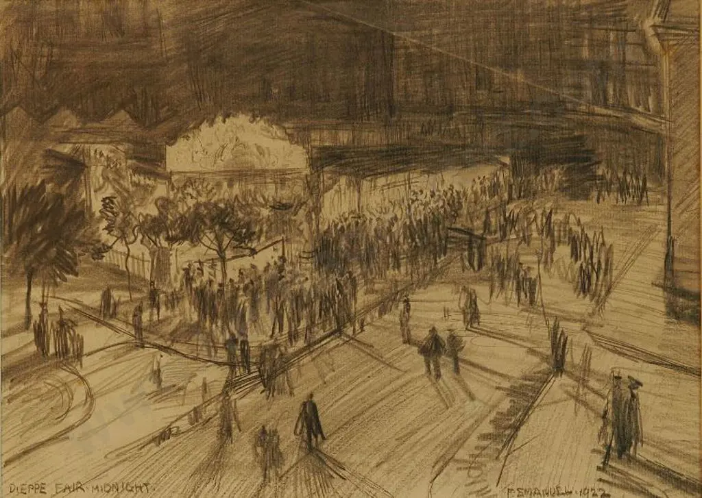 EMANUEL, Frank L (1866-1948) - Dieppe Fair, Midnight, 1922 Image 1++