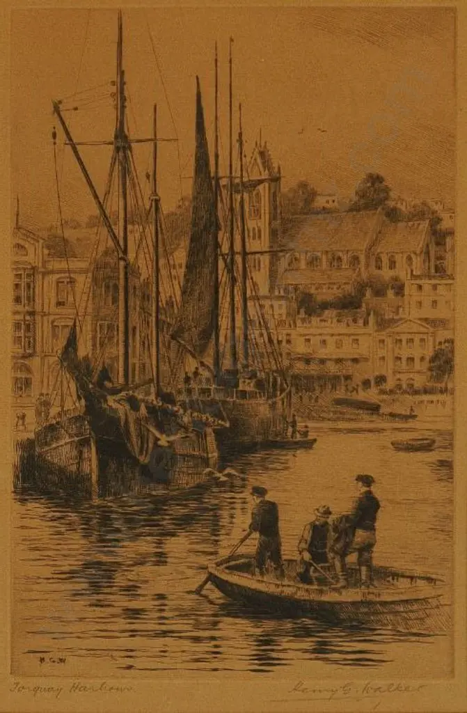 WALKER, Henry George (1876-1932) - Torquay Harbour Image 1++