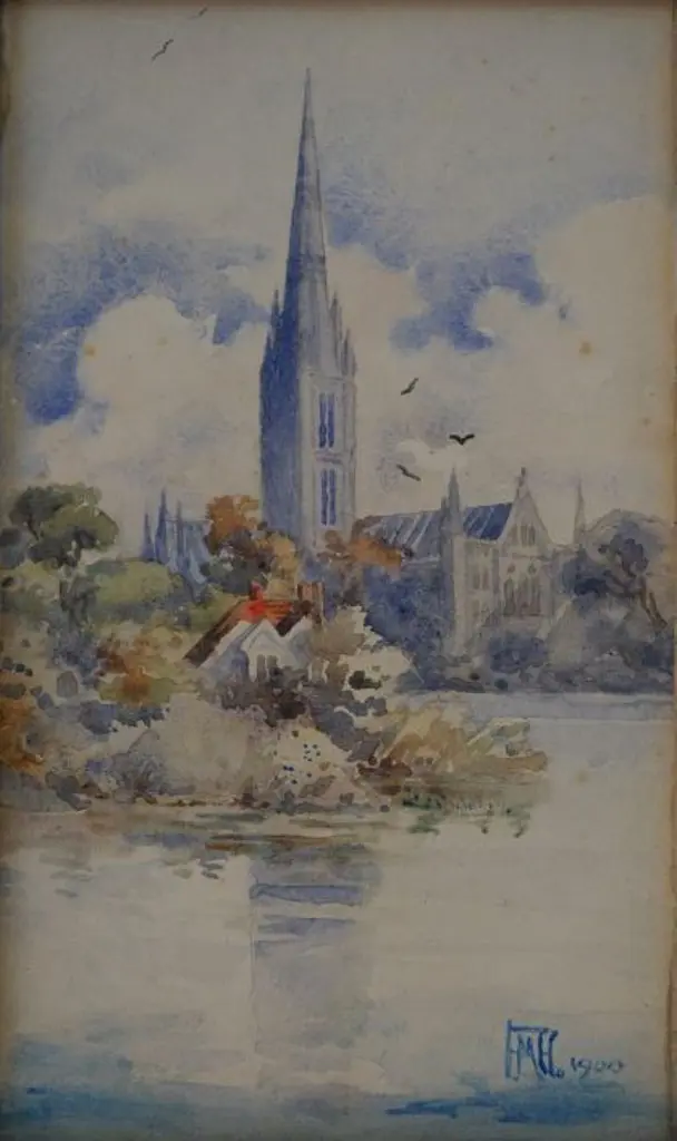 HODGKINS, Frances Mary (1869-1947) - First Church, Dunedin, 1900 Image 1++