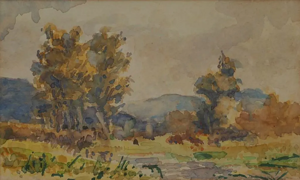 CROMPTON-SMITH, Maurice (1864-1953) - Scene in Hutt Valley c. 1890 Image 1++