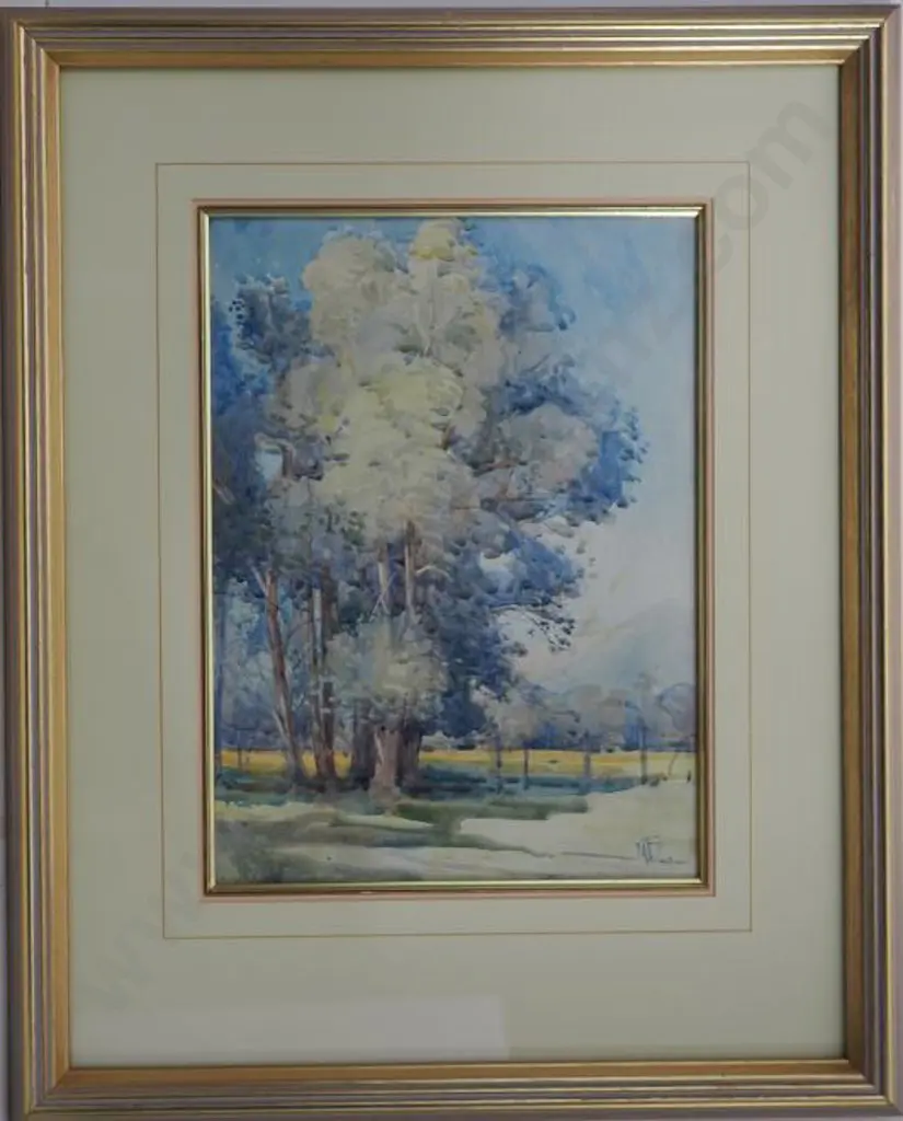 TRIPE, Mary Elizabeth (Mollie) (1870-1939) - Trees on Farm with Hills Image 1++