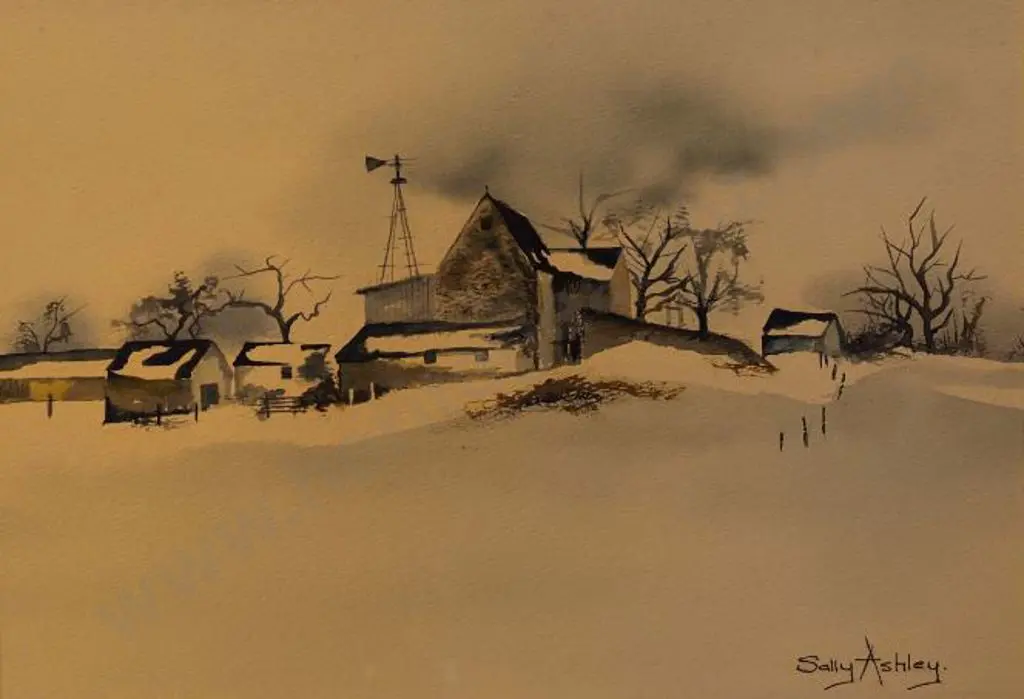 ASHLEY, Sally - Farmhouse with Snow Image 1++