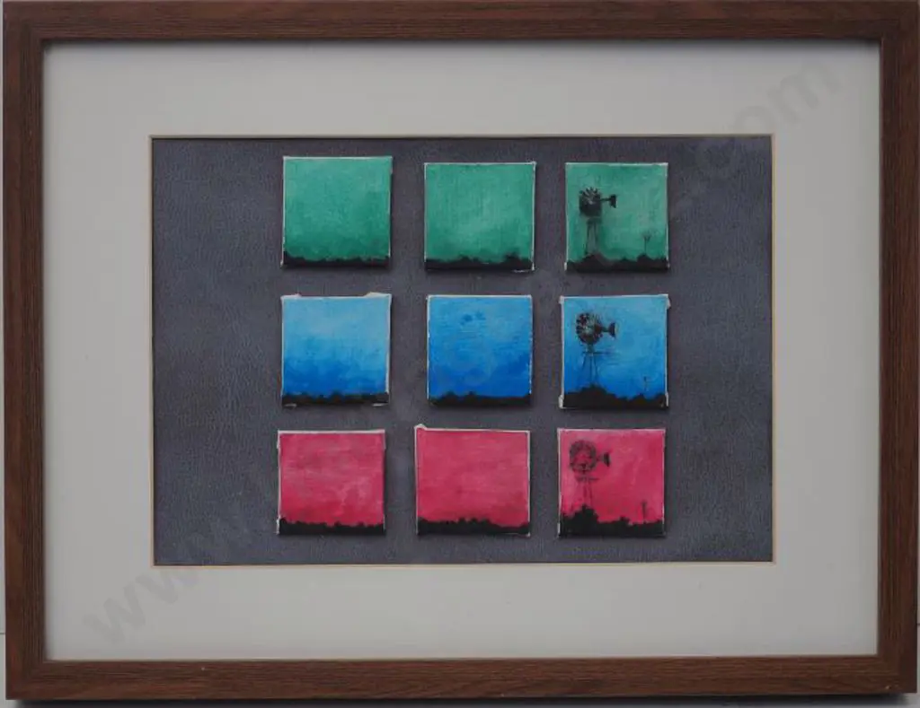 UNKNOWN artist - Montage of Watercolours with Windmills Image 1++