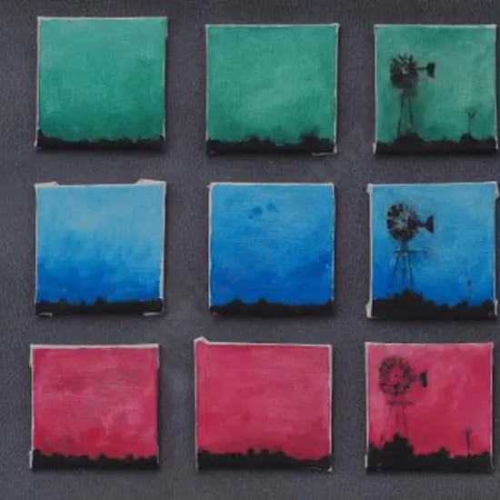 UNKNOWN artist - Montage of Watercolours with Windmills