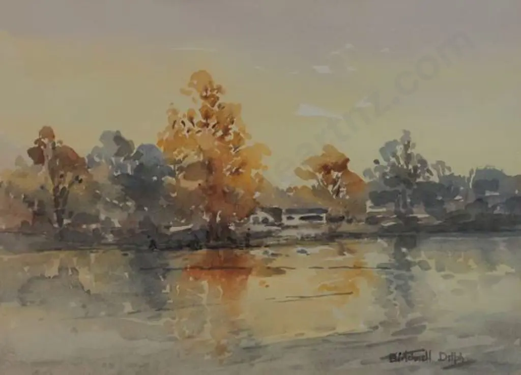 DELPH, Birchnell (1901-1996) - River and Trees Image 1++