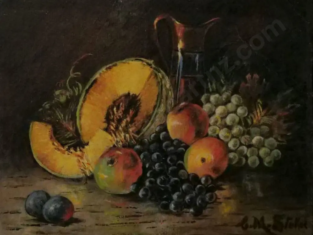 STOKER, C.M. (20th Cent.) - Still Life with Fruit Image 1++