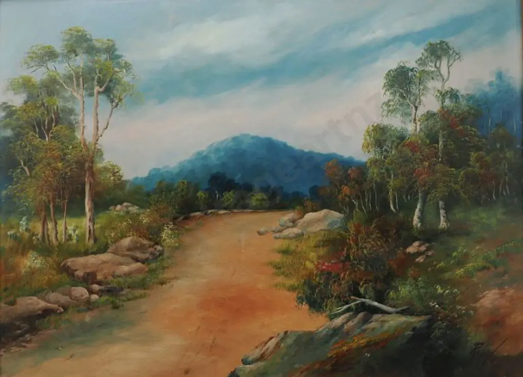 UNKNOWN artist (R.W.) - The Road to Bulli, N.S.W. (Australia) - 19th Century Image 1++