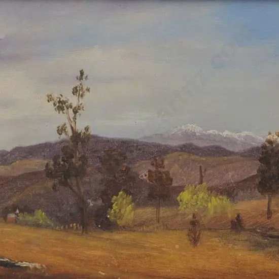 UNKNOWN artist - Country Scene with Mountain and Church