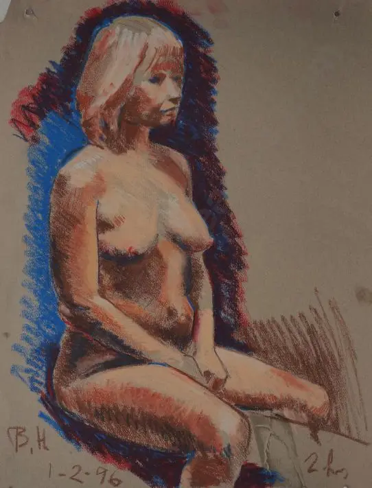 B. H. (20th Cent.) - Seated Nude Image 1++
