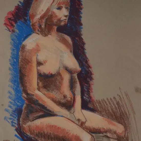 B. H. (20th Cent.) - Seated Nude