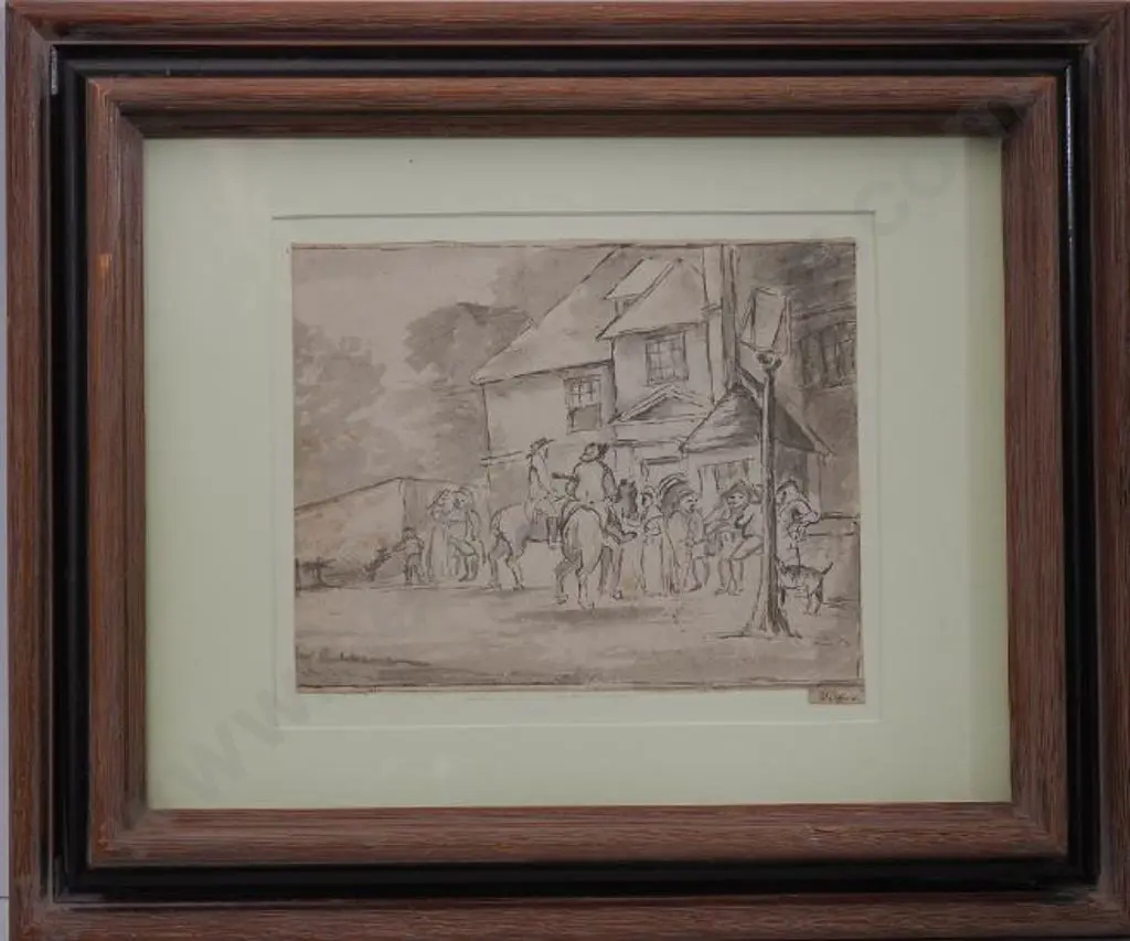 CLIFFORD, W. - Travellers outside Inn (17th Cent.) Image 1++
