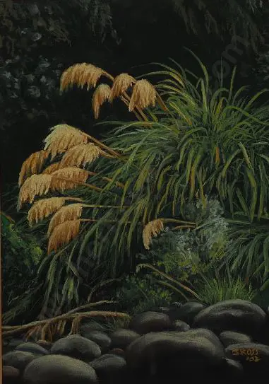 ROSS, Jane (Contemporary) - River Bank with Toi Toi Image 1++