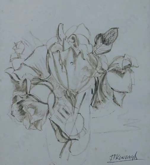 KAVANAGH, John Francis (1903-1985) - Roses in a Glass Image 1++