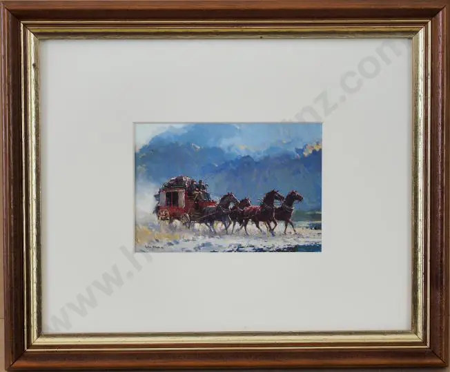 BEADLE, Peter (1933 -2021) - Cobb & Co Stage Coach, Cromwell Gorge Image 1++