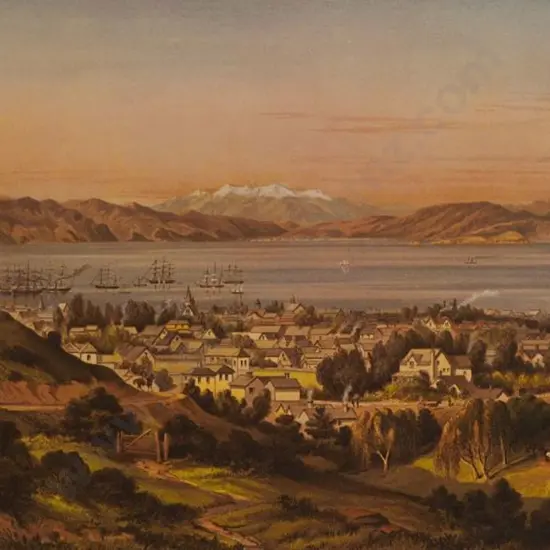 BARRAUD, Charles Decimus (1822-1897) - Wellington Harbour - New Zealand Graphic & Descriptive (1877)