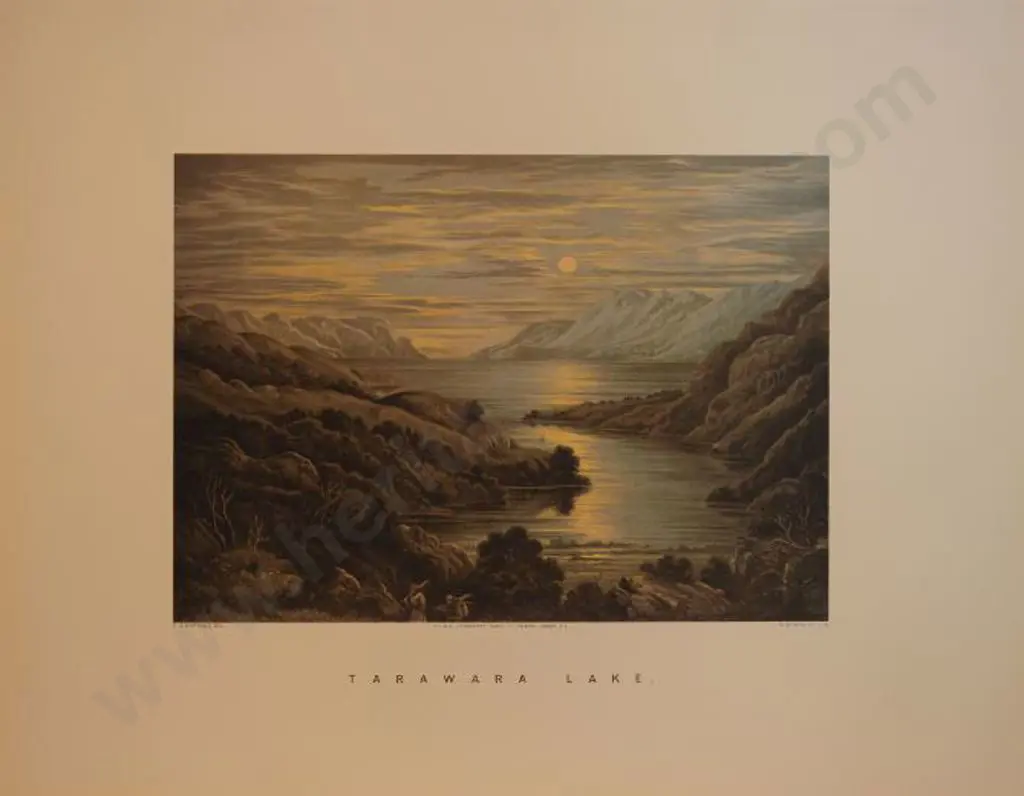 BARRAUD, Charles Decimus (1822-1897) - Tarawara Lake - New Zealand Graphic & Descriptive (1877) Image 1++