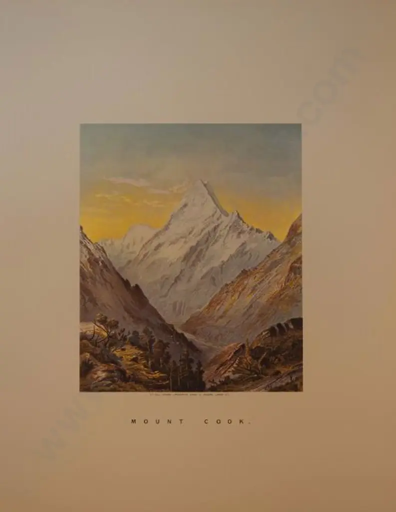 BARRAUD, Charles Decimus (1822-1897) - Mount Cook - New Zealand Graphic & Descriptive (1877) Image 1++