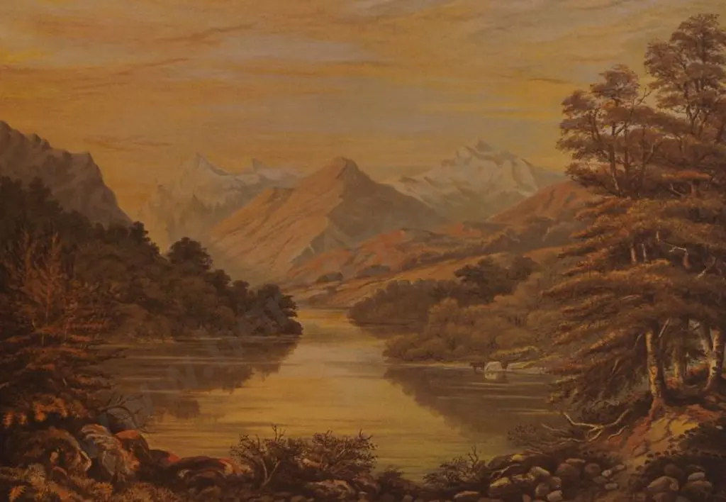 BARRAUD, Charles Decimus (1822-1897) - Lake Mavora (Otago) - New Zealand Graphic & Descriptive (1877) Image 1++