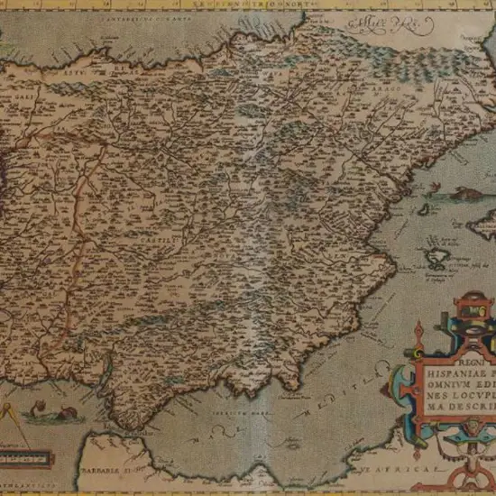 ORTELIUS, Abraham (1527-1598) - HISPANIA, 1570 (Map of Spain)