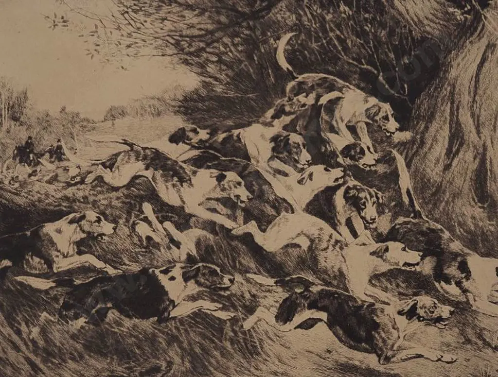 CHARLTON, John (1849-1917) - The Music of the Eager Pack Image 1++