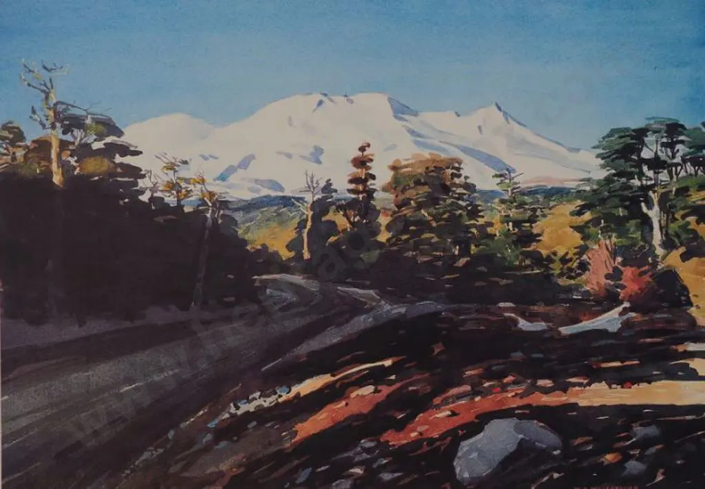 MacCORMICK, W.A. (Bill) (1942-) - Afternoon Sunlight, Mount Ruapehu Image 1++