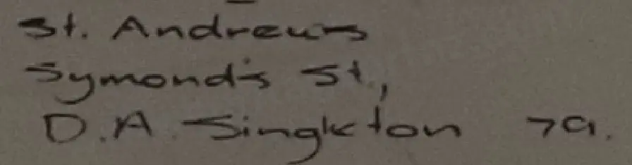 SINGLETON, D. A. - St Andrews, Symonds Street, Auckland Image 1++