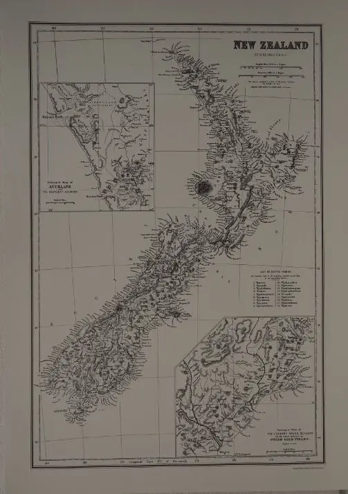 HUGHES, William (1818-1876) - Map of New Zealand Image 1++