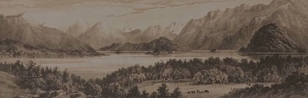 BARRAUD, Charles Decimus (1822-1897) - Te Anan, Waian River, The Bluff Harbour, Lake Manapouri Image 1++